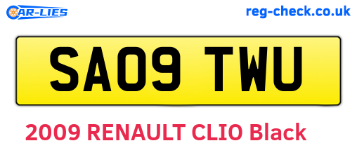 SA09TWU are the vehicle registration plates.