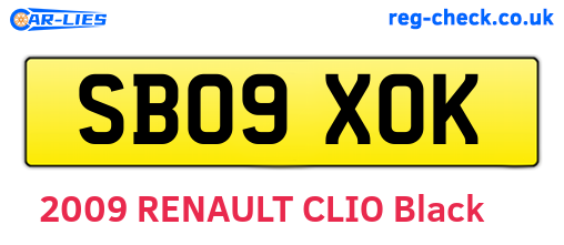 SB09XOK are the vehicle registration plates.