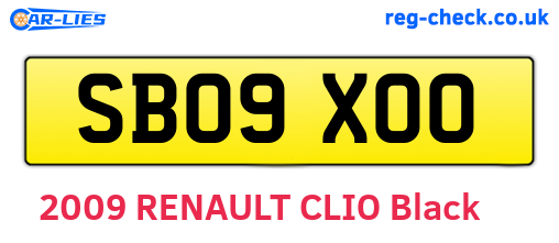 SB09XOO are the vehicle registration plates.