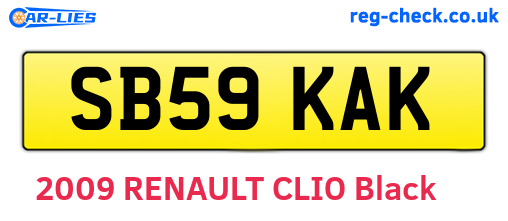 SB59KAK are the vehicle registration plates.