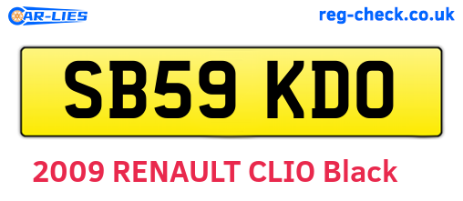 SB59KDO are the vehicle registration plates.