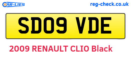 SD09VDE are the vehicle registration plates.