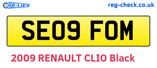 SE09FOM are the vehicle registration plates.
