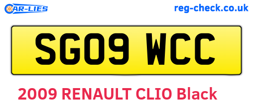 SG09WCC are the vehicle registration plates.