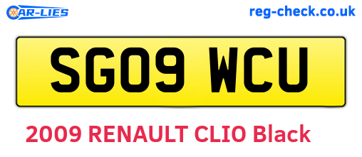 SG09WCU are the vehicle registration plates.