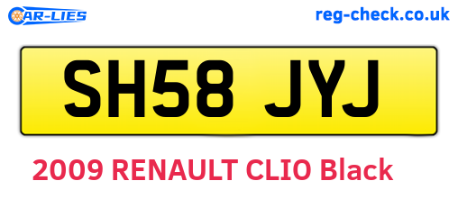 SH58JYJ are the vehicle registration plates.
