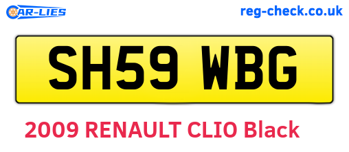 SH59WBG are the vehicle registration plates.