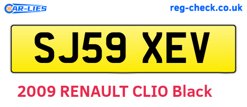 SJ59XEV are the vehicle registration plates.