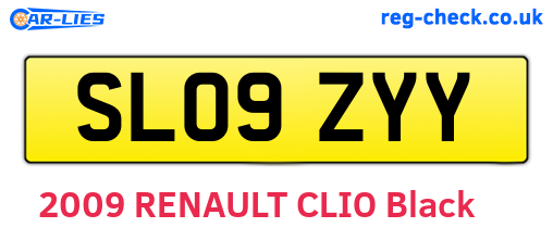 SL09ZYY are the vehicle registration plates.