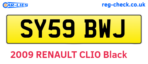 SY59BWJ are the vehicle registration plates.