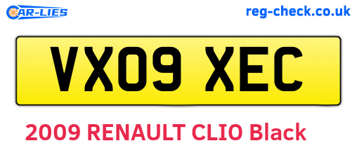 VX09XEC are the vehicle registration plates.