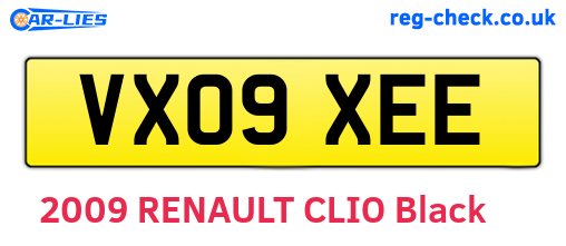 VX09XEE are the vehicle registration plates.