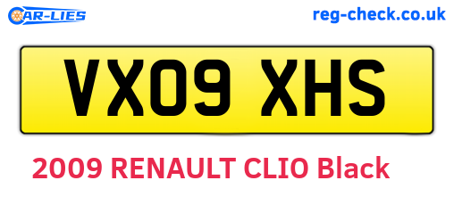 VX09XHS are the vehicle registration plates.