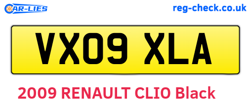 VX09XLA are the vehicle registration plates.