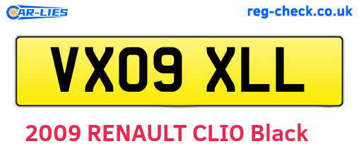 VX09XLL are the vehicle registration plates.
