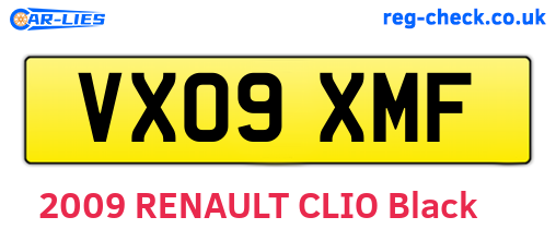 VX09XMF are the vehicle registration plates.