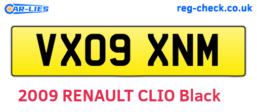 VX09XNM are the vehicle registration plates.