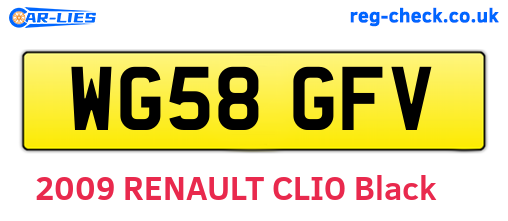 WG58GFV are the vehicle registration plates.
