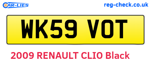 WK59VOT are the vehicle registration plates.