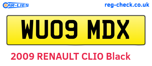 WU09MDX are the vehicle registration plates.