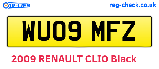 WU09MFZ are the vehicle registration plates.