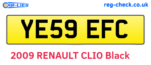 YE59EFC are the vehicle registration plates.