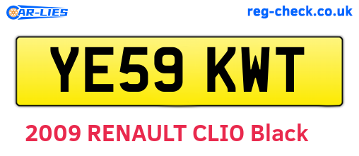 YE59KWT are the vehicle registration plates.