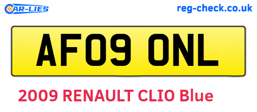 AF09ONL are the vehicle registration plates.