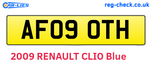 AF09OTH are the vehicle registration plates.