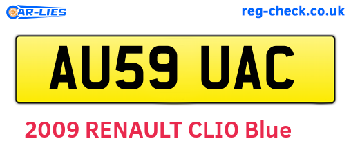 AU59UAC are the vehicle registration plates.