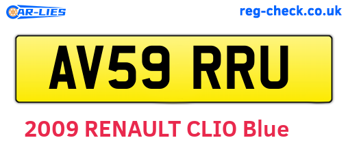 AV59RRU are the vehicle registration plates.