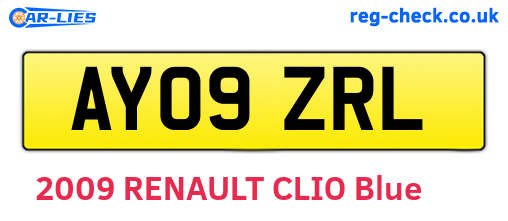 AY09ZRL are the vehicle registration plates.