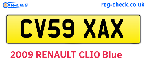 CV59XAX are the vehicle registration plates.