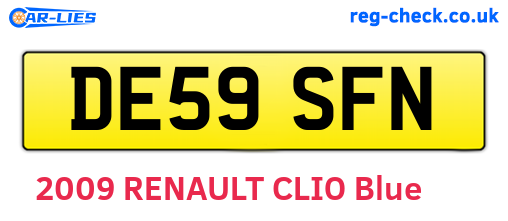 DE59SFN are the vehicle registration plates.
