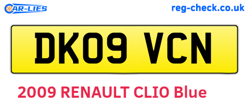 DK09VCN are the vehicle registration plates.