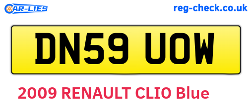 DN59UOW are the vehicle registration plates.
