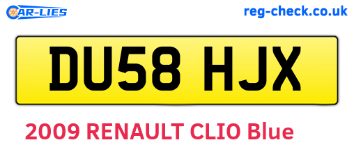 DU58HJX are the vehicle registration plates.