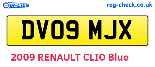 DV09MJX are the vehicle registration plates.