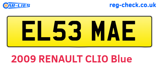 EL53MAE are the vehicle registration plates.