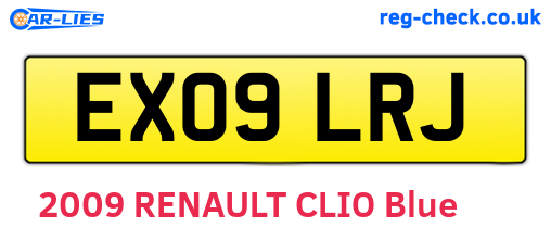 EX09LRJ are the vehicle registration plates.