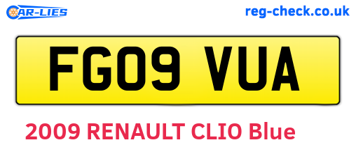 FG09VUA are the vehicle registration plates.
