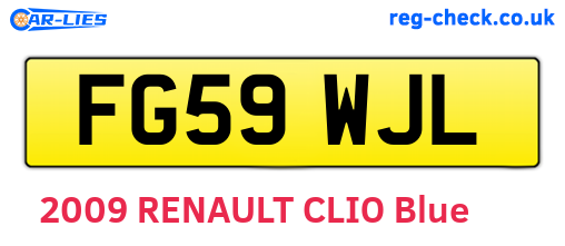 FG59WJL are the vehicle registration plates.