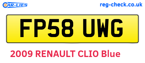 FP58UWG are the vehicle registration plates.