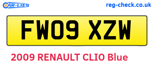 FW09XZW are the vehicle registration plates.