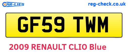 GF59TWM are the vehicle registration plates.