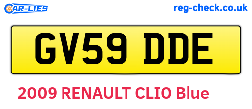 GV59DDE are the vehicle registration plates.