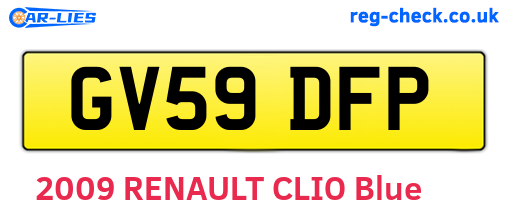 GV59DFP are the vehicle registration plates.