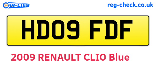 HD09FDF are the vehicle registration plates.