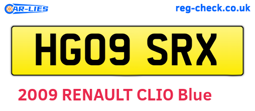 HG09SRX are the vehicle registration plates.