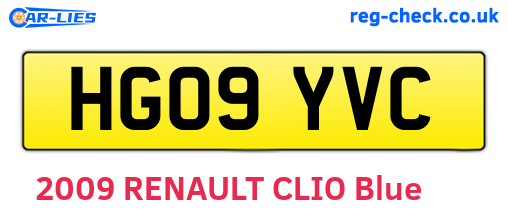 HG09YVC are the vehicle registration plates.